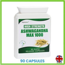ASHWAGANDHA 1000mg 90 CAPSULES STRESS FATIGUE ANXIETY RELIEF TABLETS