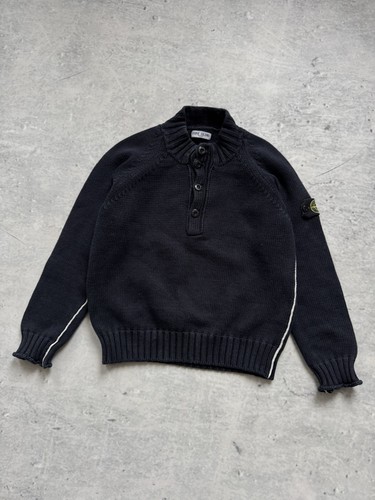 Stone Island Junior Knitwear 00s Vintage Teenager 1/3 Sweater With Patch