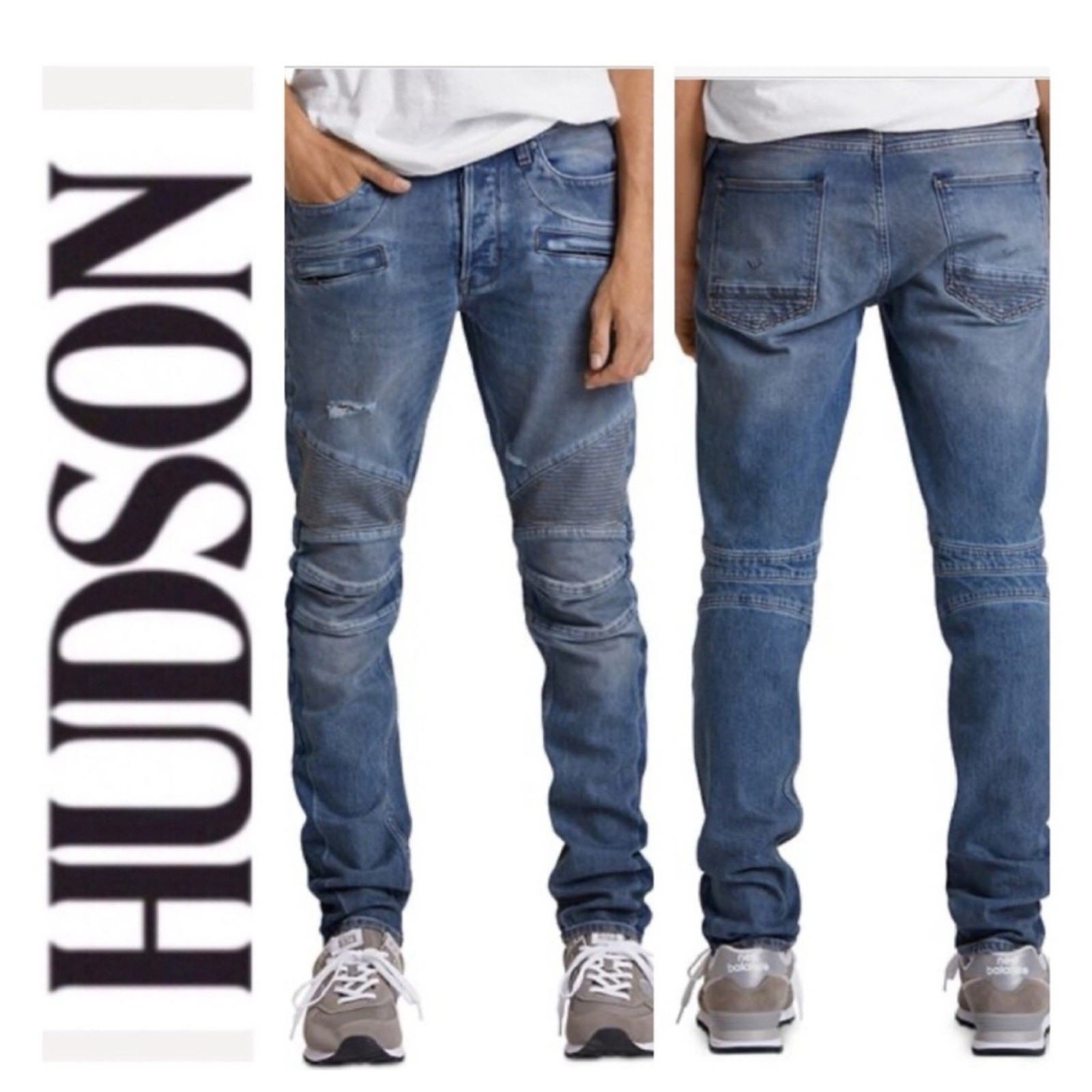 Hudson The Blinder Biker Slim Jean Size 30x27 1/2 Blue
