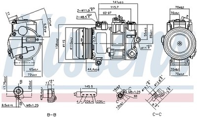 1x NISSENS 890696 Kompressor Klimaanlage für Mercedes-Benz