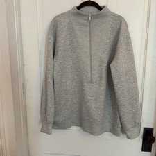 All in Motion Women's Gray Airy Sleek Luxe Fabric 1/2 Zip Pullover Sweatshirt L