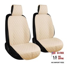 ENOGE Linen Car Seat Covers Front Seat Covers Breathable Cloth Linen-Beige-2