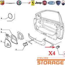 FIAT PUNTO KIT 4 TAPPO TASCA PORTAOGGETTI PORTIERA ANTERIORE DESTRO 735273370