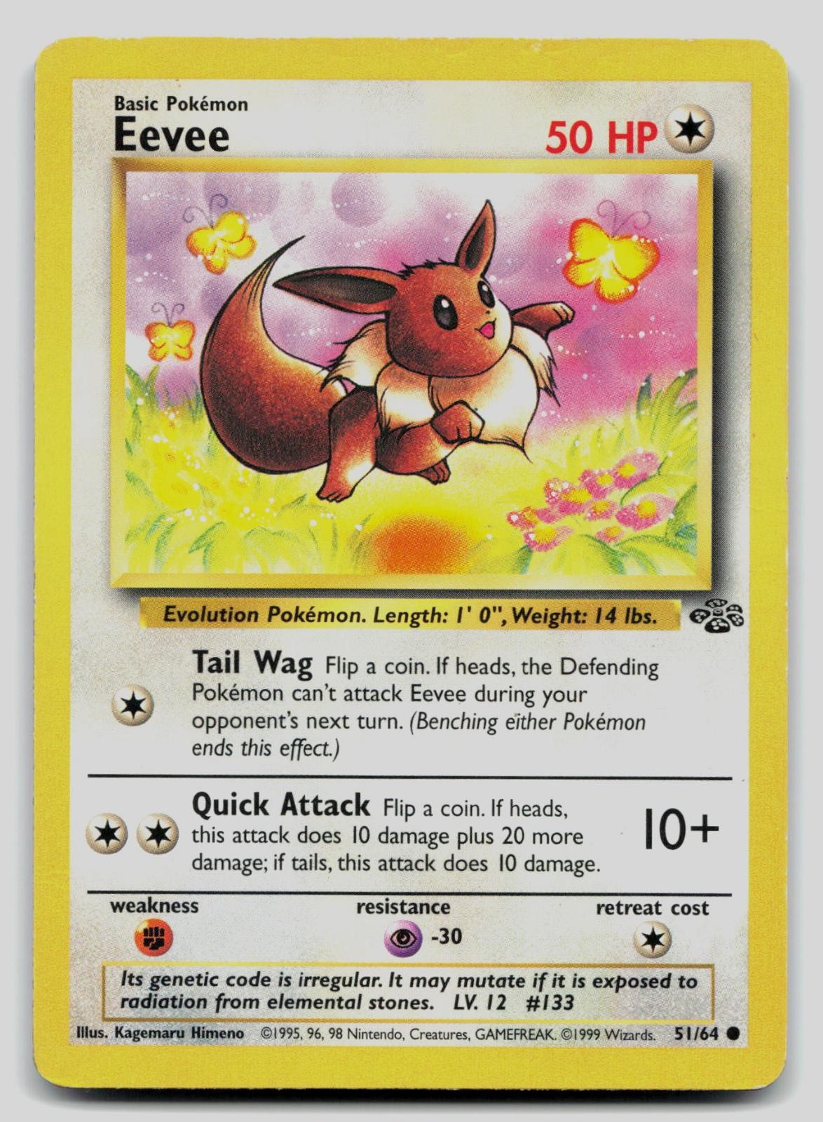 Eevee 51/64 Common Jungle Pokemon Unlimited Heavily Played