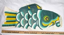 Vintage Koinobori Japanese Carp Koi Windsock Streamer Banner Japan Paper Fish