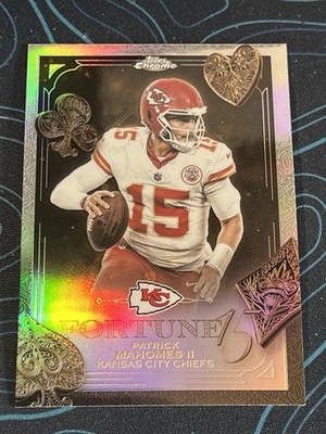 2025 Topps Chrome Football Patrick Mahomes Chiefs Fortune 15 Refractor   NEW