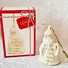 Lenox Holiday Cheer Collection 3.5” Santa Porcelain Ornament W/24K Gold #884415