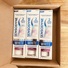 Sensodyne Clinical White Toothpaste Pack Of 3 34 Oz Stain Protector 04/2027+ 0.25 per gallon