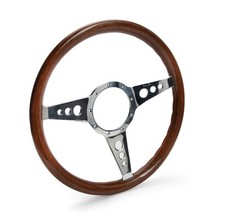 Steering Wheel Moto-Lita Mk9 Rim 14 Mahogany Polished Spokes Holes Dished