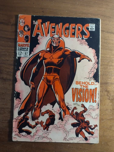 AVENGERS # 57 MARVEL COMICS 1968 1ST VISION . FAIR  /  MISSING LAST PAGE