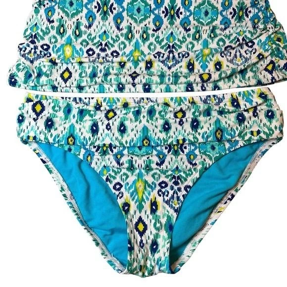 TOMMY BAHAMA Ikat 2 Piece Tankini Adj Strap Bikini Swim Bathing Suit Size Small - Image 3 of 4