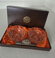 Vintage Webb Continental Hand Cut Lead Crystal Bowl Set Small Fruit Bowls Boxed
