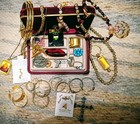 Lot of VTG to Now, Costume Jewelry with Red Velvet Jewelry Box, Approx 27 PCS. — photo 3