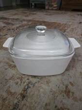 Corning Ware Covered Casserole Dish White Ceramic 1.5L A-1 5-B