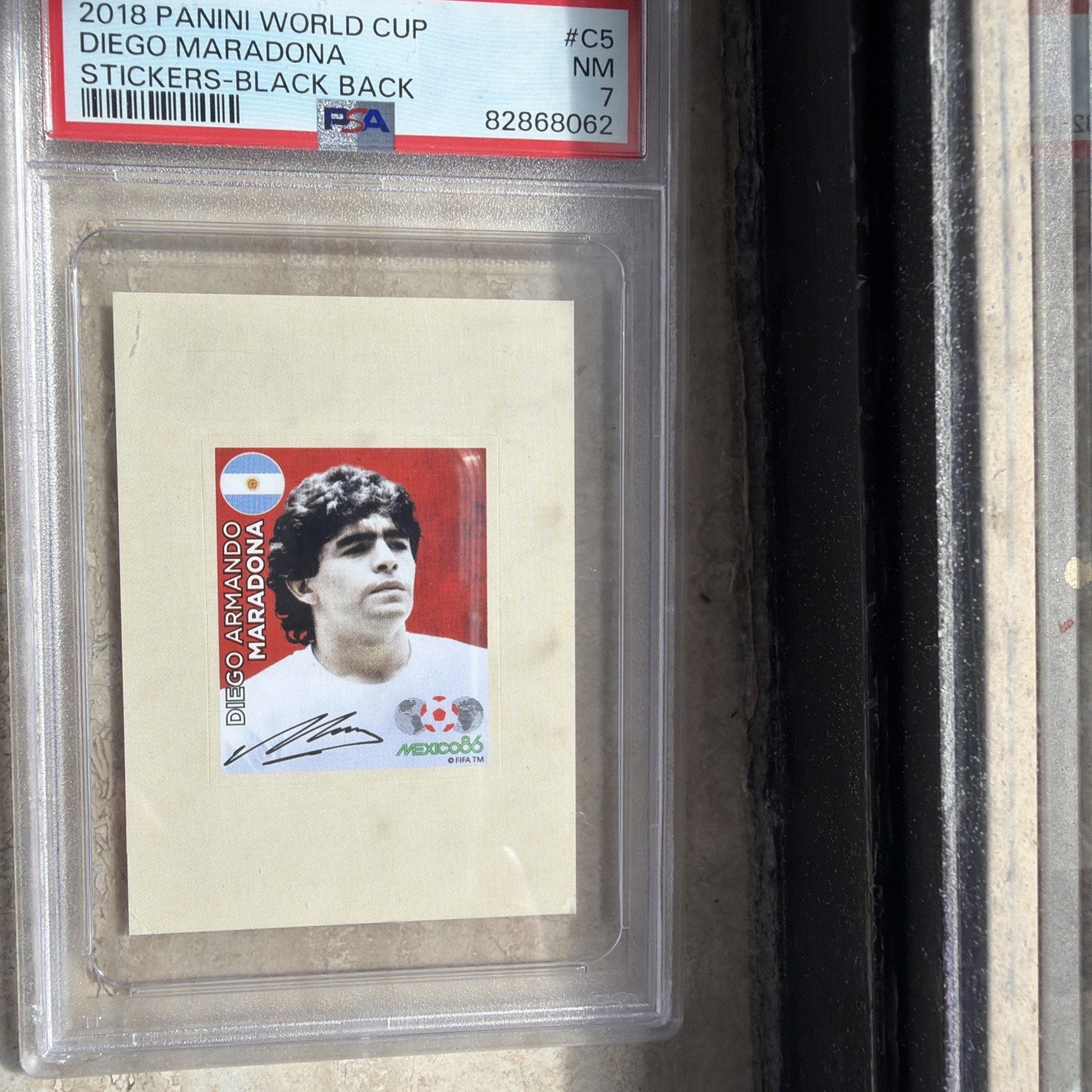 ARGENTINA MARADONA 2018 PANINI WORLD CUP STICKER PSA 7 C5