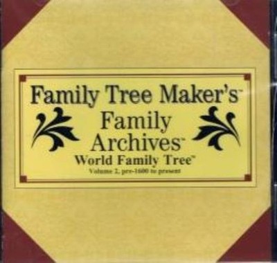 Family Tree Maker World Family Tree Pre-1600 To Present Volume 2 PC CD geneology