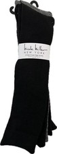 3 Pairs Knee High Socks Black Gray Size 9-11, Shoe Size 5-10 Women