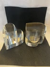 Steuben Glass Pair of Hearts Up & Down 1 Great Cond, 1 with nick to to top