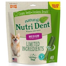 Nylabone Nutri Dent Dog Dental Treats Natural Dog Teeth Cleaning Breath Fr...