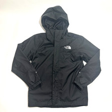 The North Face Boys Medium 10/12 Black Hooded Rain Jacket Windbreaker Lightweigh