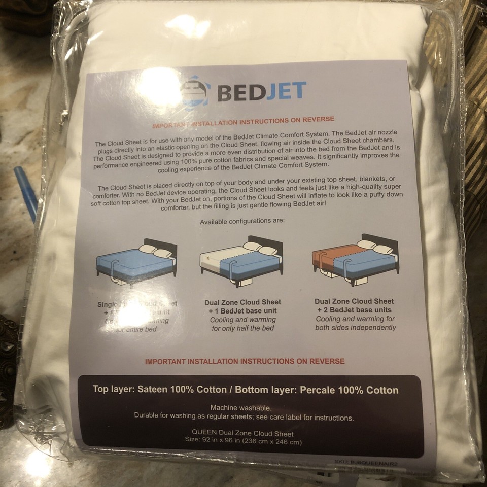 BedJet Queen Dual Zone Cloud Sheet 100 Cotton Climate Comfort NIP eBay