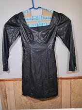 Guess Elena Faux Leather Mini Dress Jet Black A S