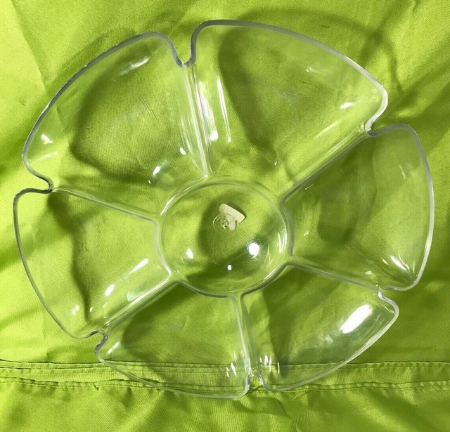 Clear Heavy Plastic Divided Chip / Vegetable Tray Platter Sectional Plate 16.5" eBay