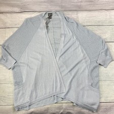 Travelers Collection By Chico's Metallic Blue Sparkle Knit Cardigan Jacket Sz 3