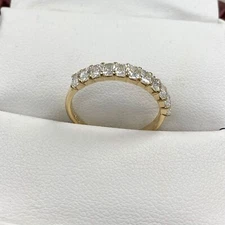 1 Carat Radiant Cut Lab Grown Diamond Wedding Band 14k White, Yellow Gold