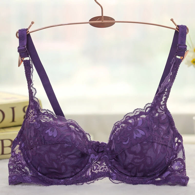Sexy Woman Lace Bra Fine Embroidery Full Lace Bra Plus Size 40 42 44 DD E F Cup - Image 2 of 4