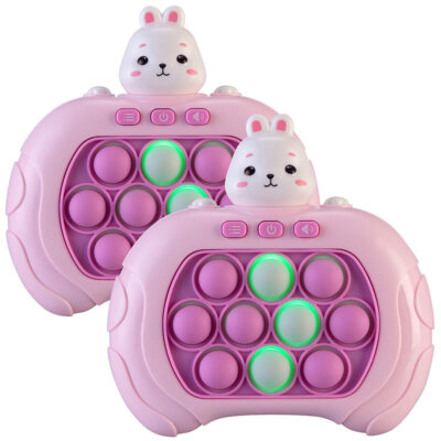 Playtastic 2er-Set Quick-Push-Bubble-Spielkonsole ''Hase'', Tierform, Batterien