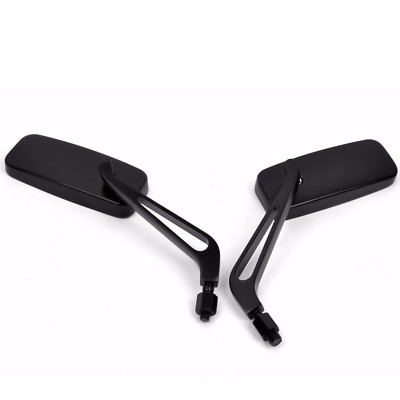 Black Motorcycle Cruiser Wing Mirrors – Fits Harley Road Glide & Many Others