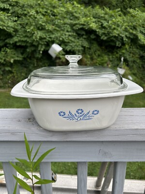 Dutch Oven Corningware Quart Casserole Vintage Corning Blue