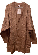 NWT LuLaRoe L Large LUCILLE Oversized Cardigan Sweater in TAUPE BROWN Unicorn 