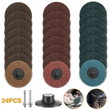 27Pcs 3 inch Roll Lock Sanding Discs Set with 1/4" Shank Holder for Die Grinder