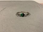 Vintage Sterling Silver 925 Onyx Malachite Bangle Bracelet Mexico