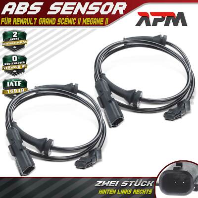2x ABS Sensor Raddrehzahl Hinten für Renault Grand Scénic II Megane 2 ab 2006/02