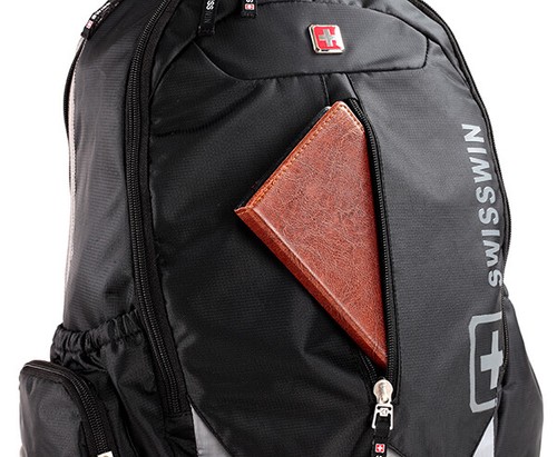Swiss Waterproof 16'' Laptop Backpack School Backpack Travel Shoulder Bag SW9176 - Picture 10 of 12