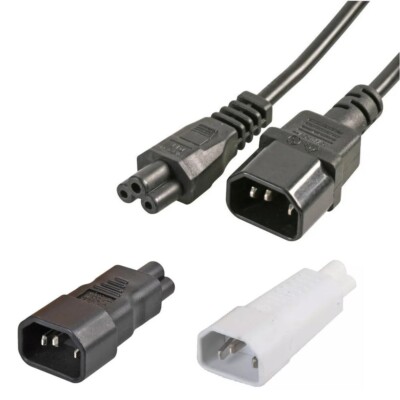 C5 auf C14 IEC Stromkabel Kabel kalt Wasserkocher Stecker auf Kleeblatt Steckdose Adapter