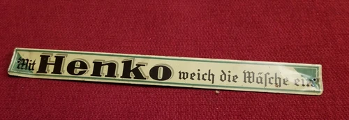 Original Advertising To Mount On Shelf Henko Laundry Detergent
