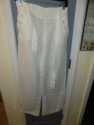 HENDI USA LINEN BREEZE PANTS White Summer lightweight Size S/M Womens' EUC