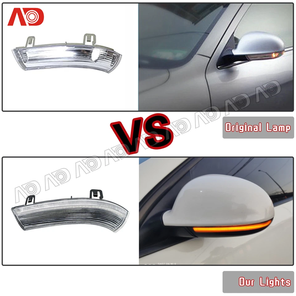 2X Luces LED secuenciales de espejo retrovisor lateral transparentes para VW Golf GTI Jetta Passat Rabbit Foto 3 de 4