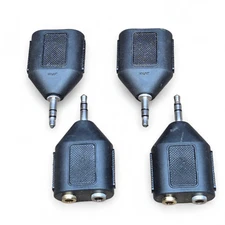 (4 qty) Audio Y Splitter with 1 Male x 2 Female 3.5mm Headphone Adaptors
