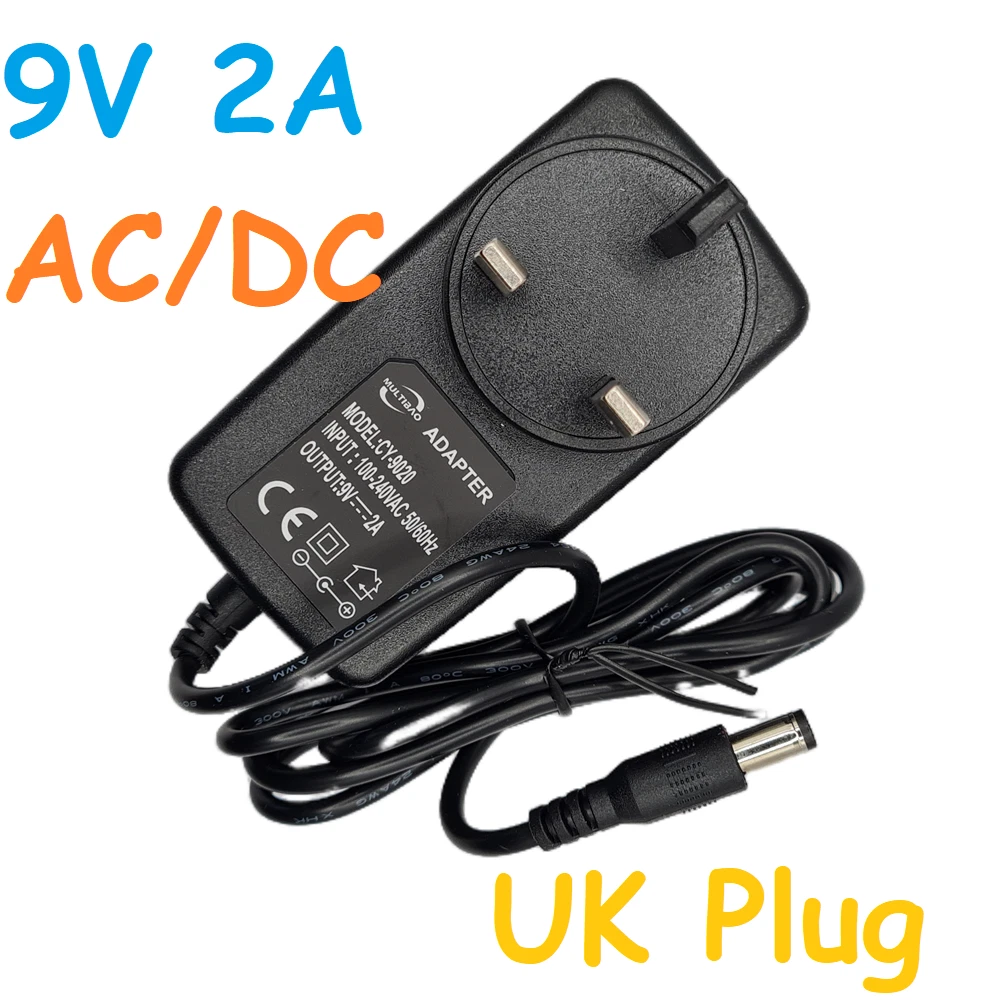 9V 2A AC DC Charger Power Supply Adapter Transformer Converter LED Strip UK Plug