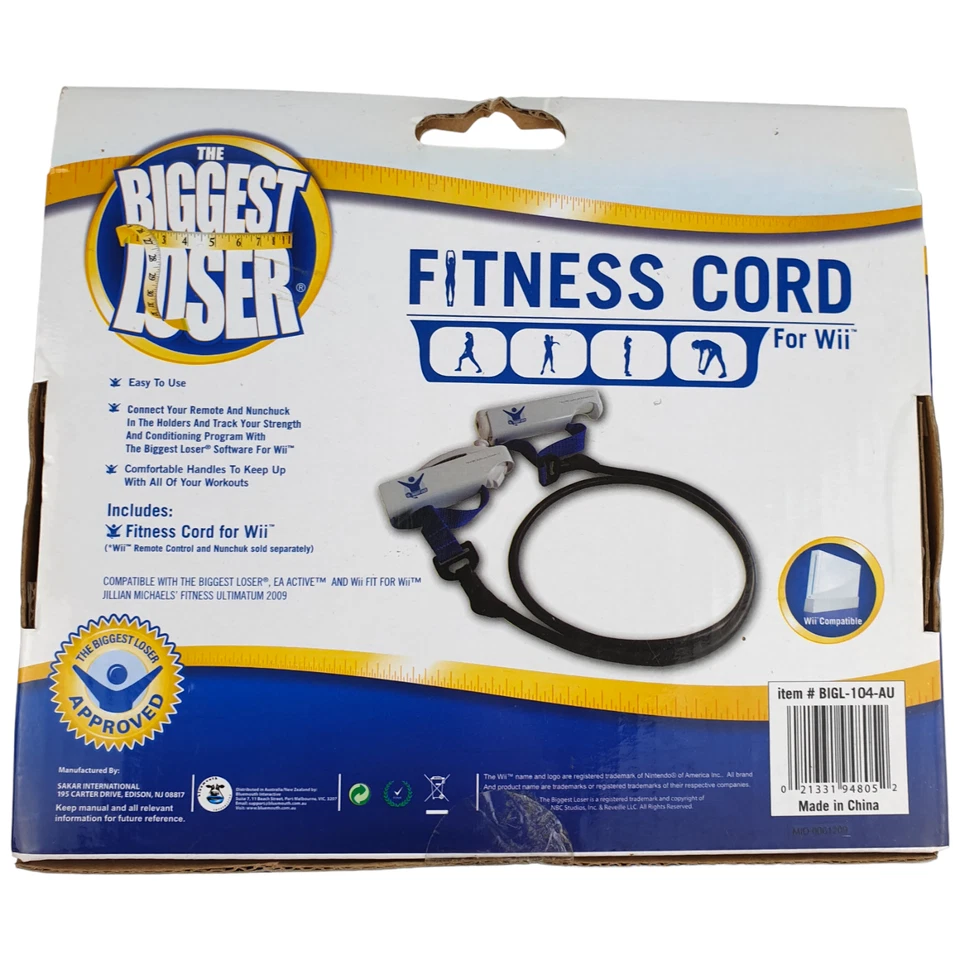 NEW The Biggest Loser FITNESS CORD for Wii Fit Jillian Michaels 2009 Saka USA - Image 2 of 4
