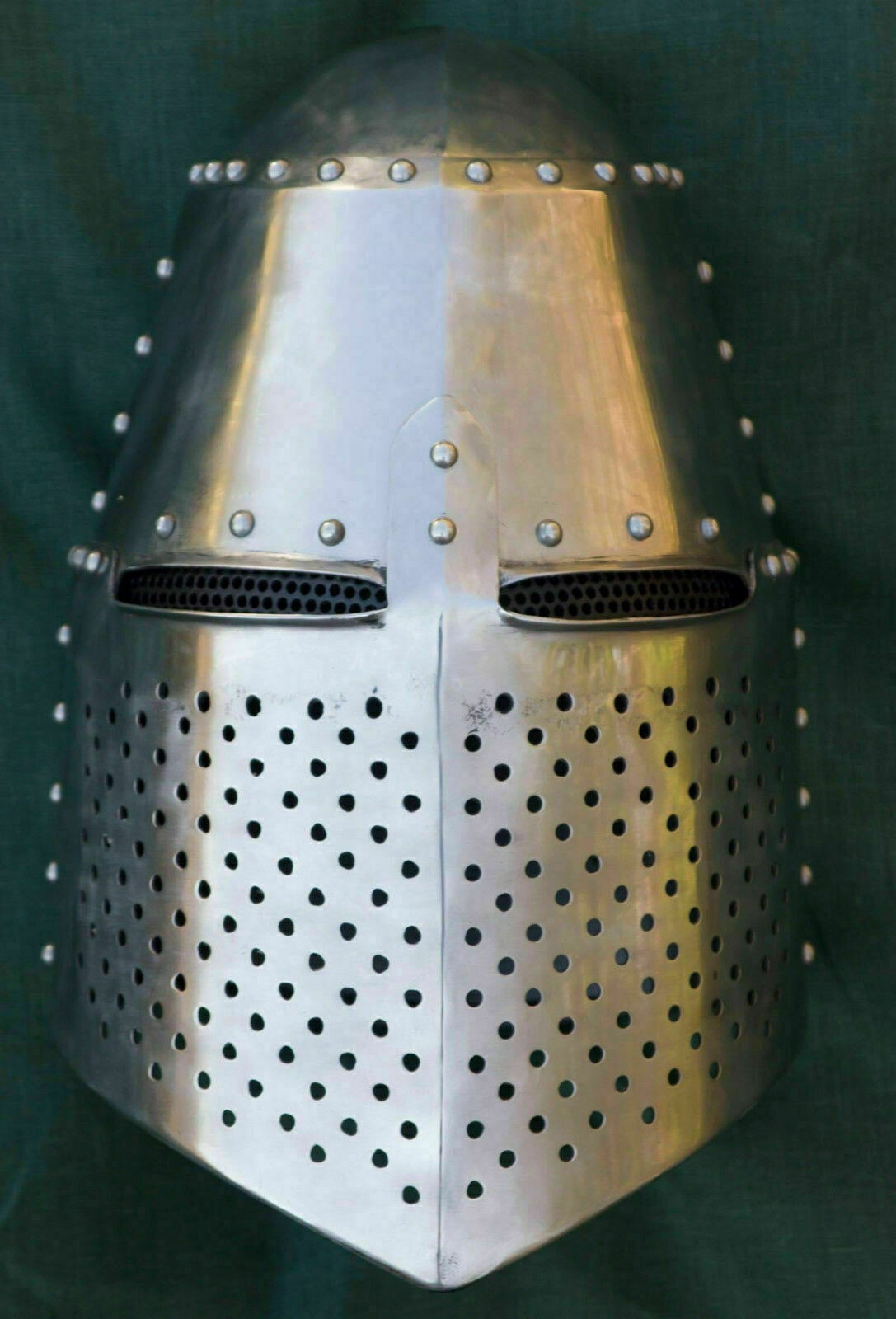 18G Medieval Knight Templar Crusader Armor Helmet Collectible Vintage Warrior-image