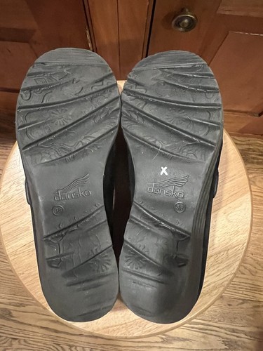 Dansko Black Clio Nubuck Suede Wedge Clogs 7.5-8 38 - Picture 11 of 12