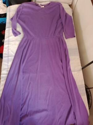 Vintage Magnin Women Size 16 Purple Dress Half Sleeve (cb14)