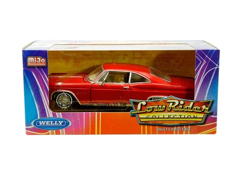 1965 Chevrolet Impala SS 396 - Красный Литой Модель в масштабе 1:24 - Welly 22417LRMRD - Изображение 2 из 2