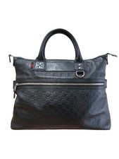 Gucci Leather Black Tote Bag Unisex Excellent 21cm 53cm